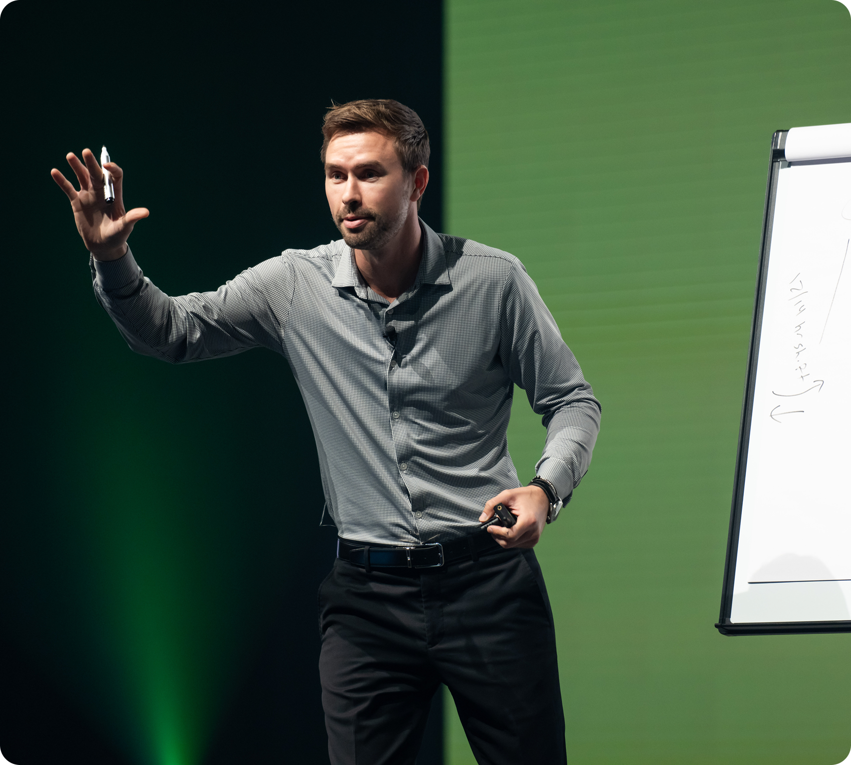 Alex Dorr, leadership keynote speaker, presenting at a corporate speaking engagement