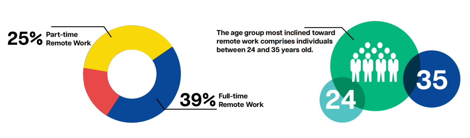 Remote work by age group