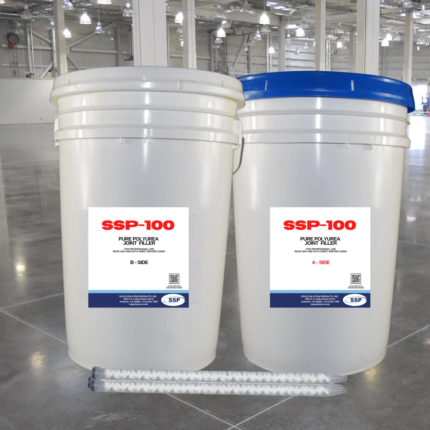 SSP-100 Polyurea Joint Filler A and B 5-gallon pails with cartridges