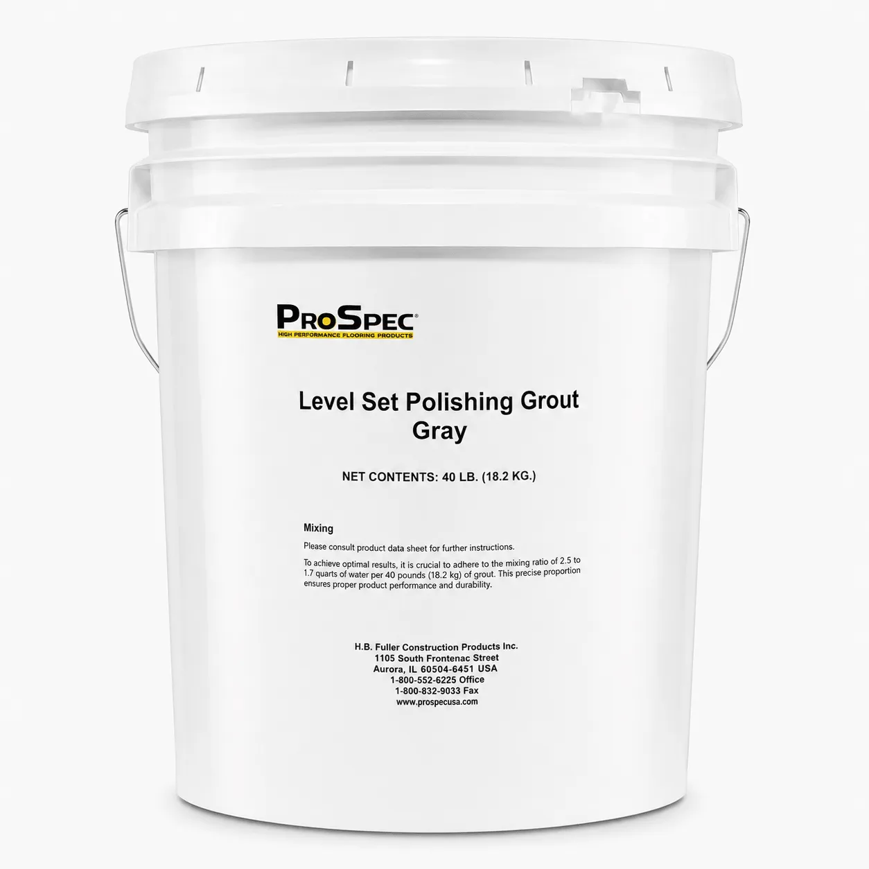 ProSpec Level Set Polishing Grout, Gray, 40 lb bucket