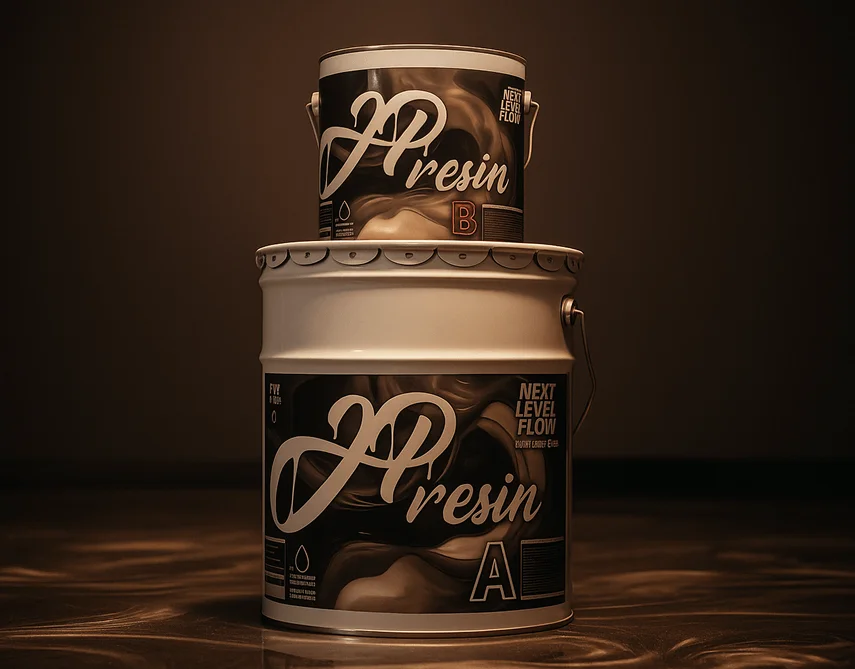 JP Resin Next Level Flow epoxy kit, A and B component cans