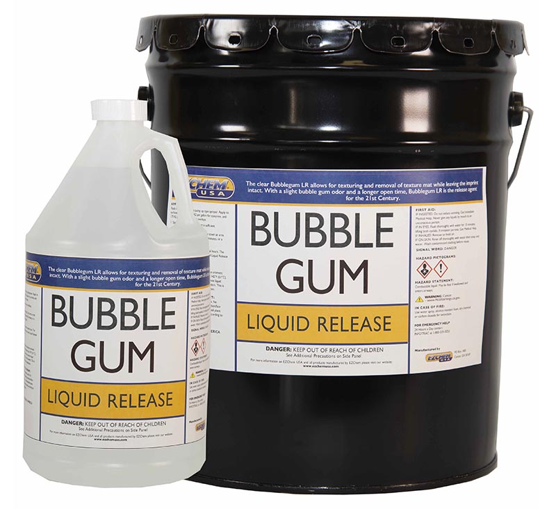 EZChem Bubble Gum liquid release agent, 1-gallon jug and 5-gallon pail