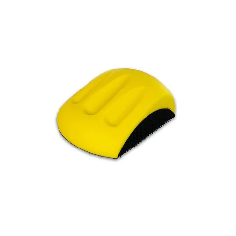 Hand sanding mouse foam block, top view