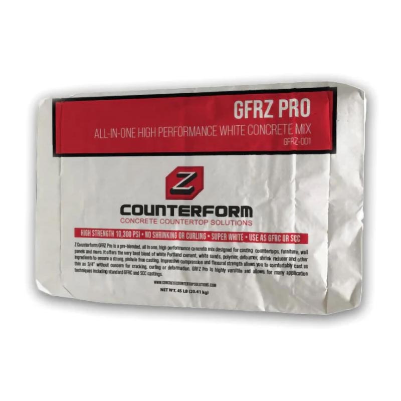 Z Counterform GFRZ Pro high-performance white concrete mix bag, 45 lb