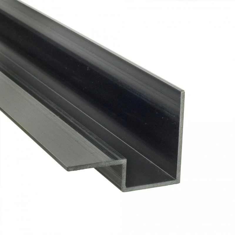 Square Edge countertop form, black L-shaped plastic edge profile