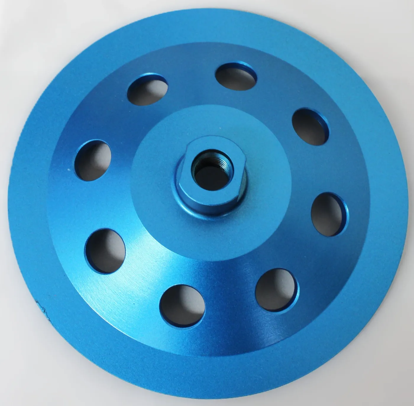 Back of the Forte 6 PCD cup wheel showing the threaded hub