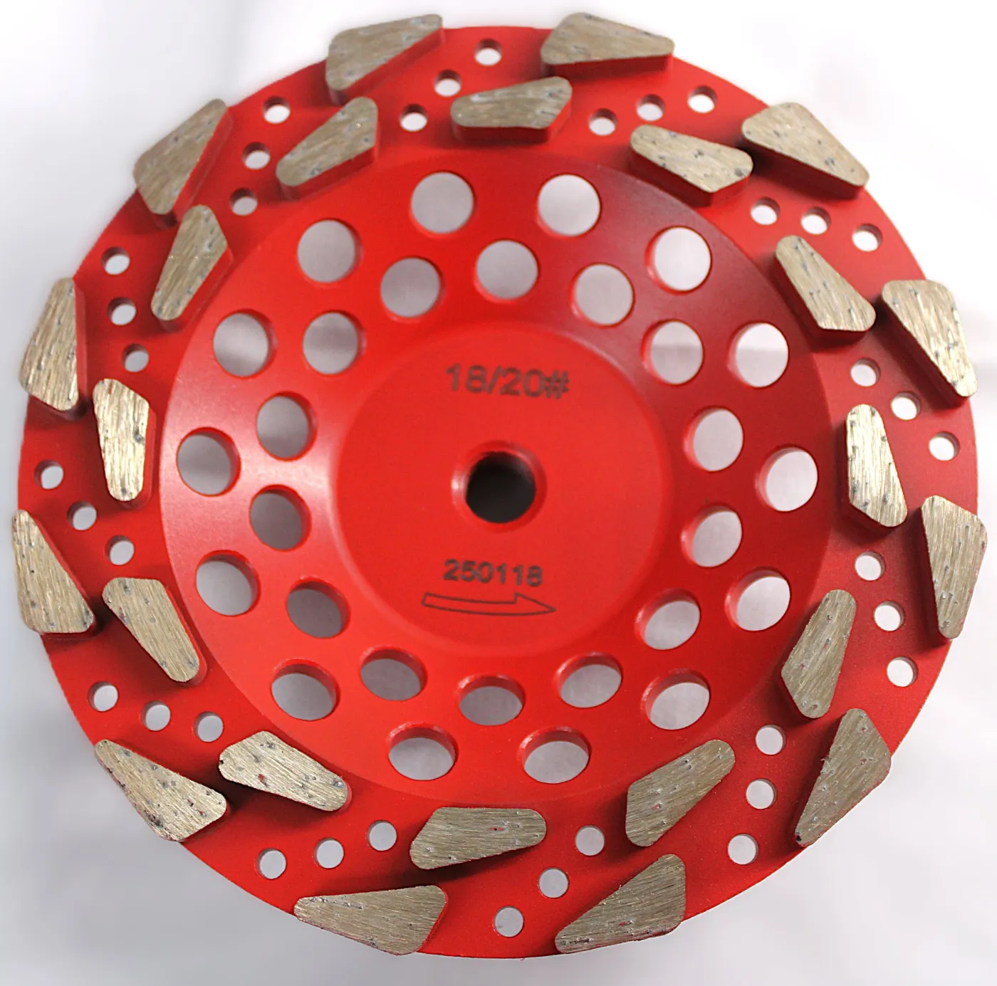 Forte red diamond cup wheel with teardrop-shaped segments