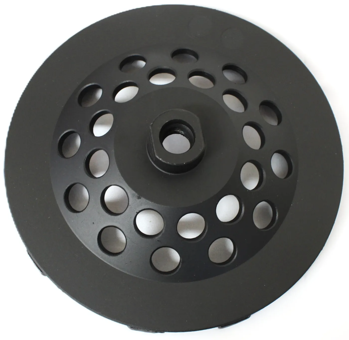 Back of the Forte arrow segment cup wheel showing the threaded hub