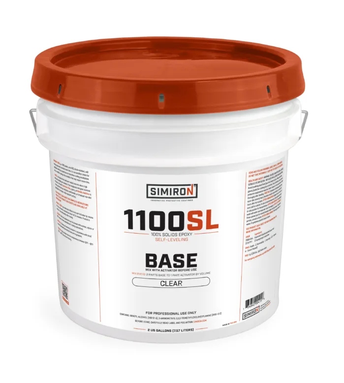 Simiron 1100SL 100% solids self-leveling epoxy, 2 gallon clear base