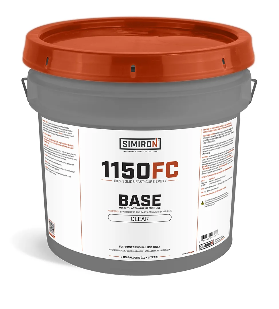 Simiron 1150FC fast-cure epoxy, 2 gallon clear hybrid base