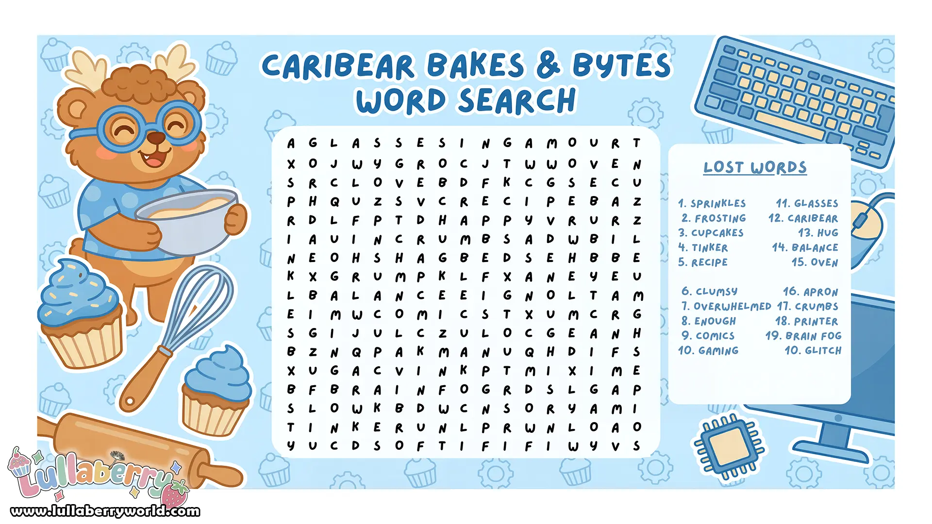 Caribear has a fun word search for you to do!