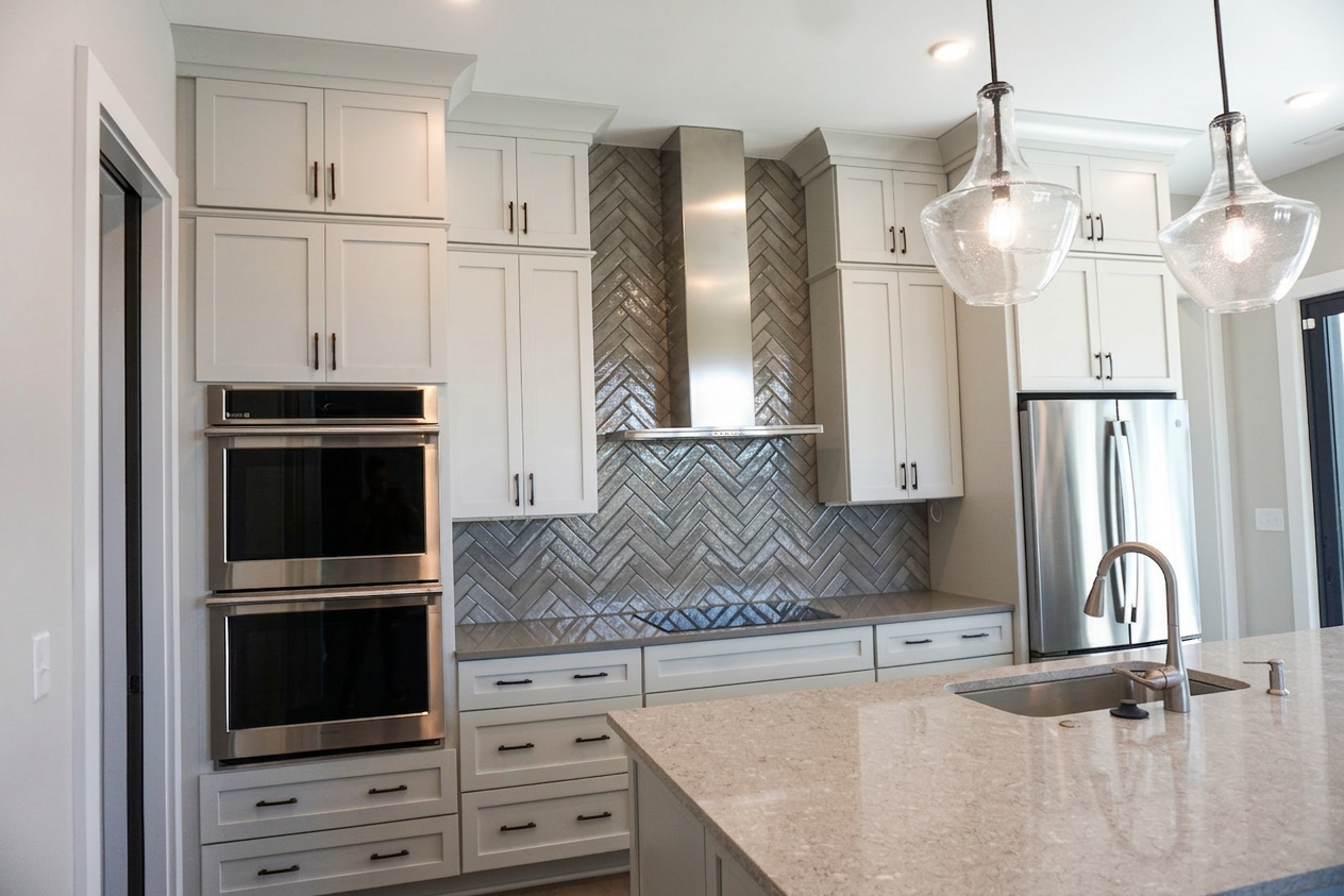 Painted linen cabinets