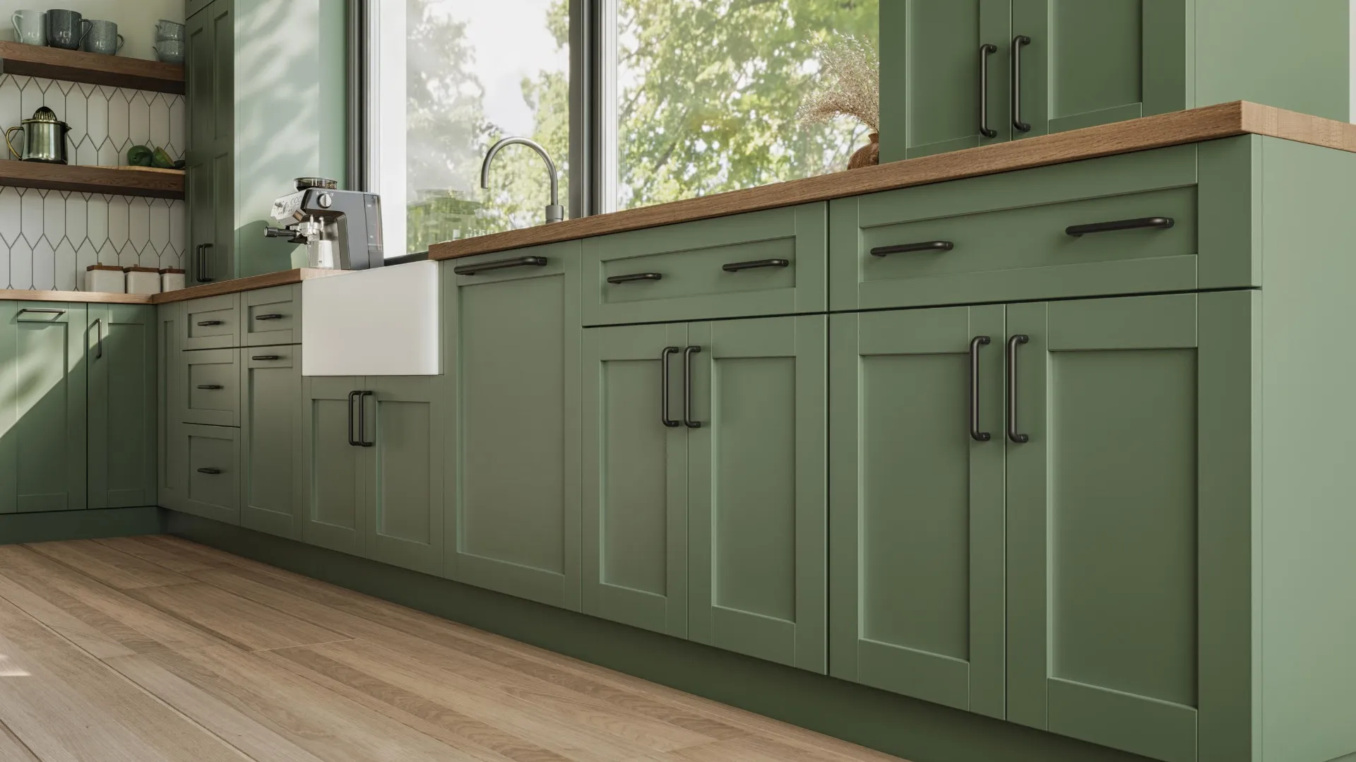 Atlas Homewares cabinet hardware shown installed