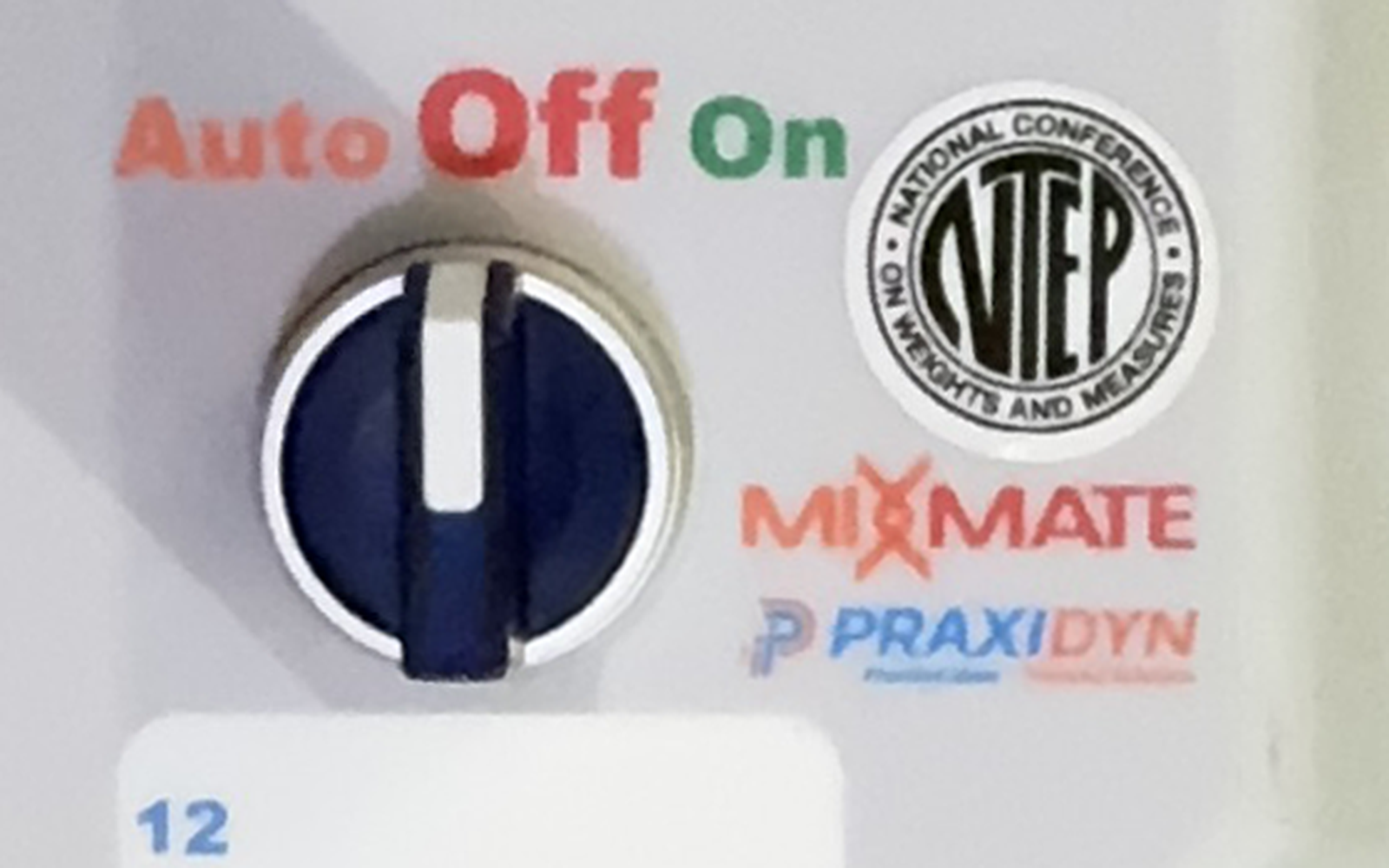 Mixmate Pro switch box with NTEP certification sticker