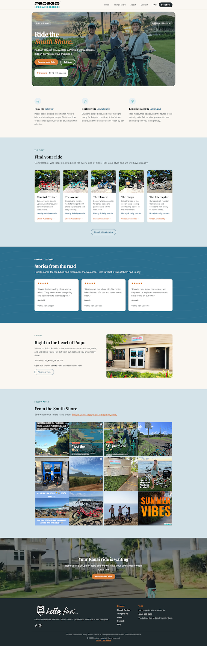 Pedego Kauai website by JDM Creative