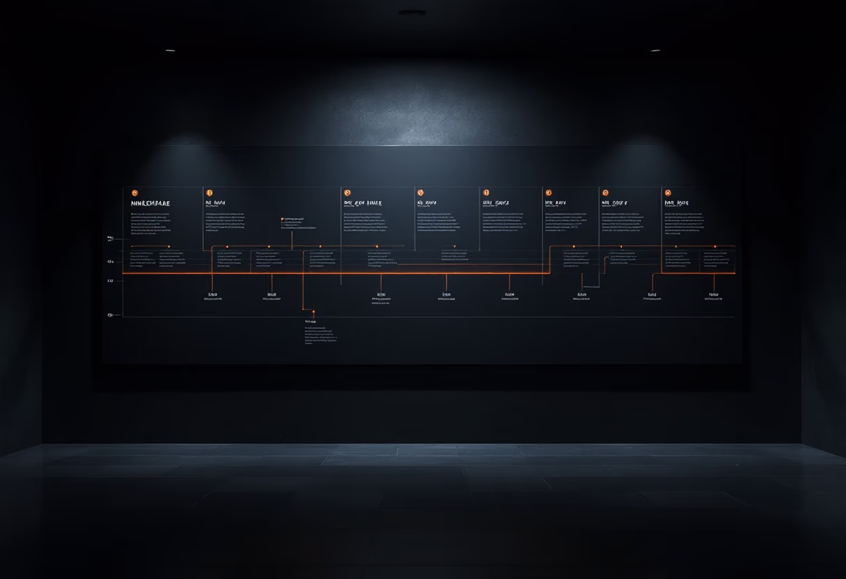 image of company milestones in a timeline format (for an edtech)