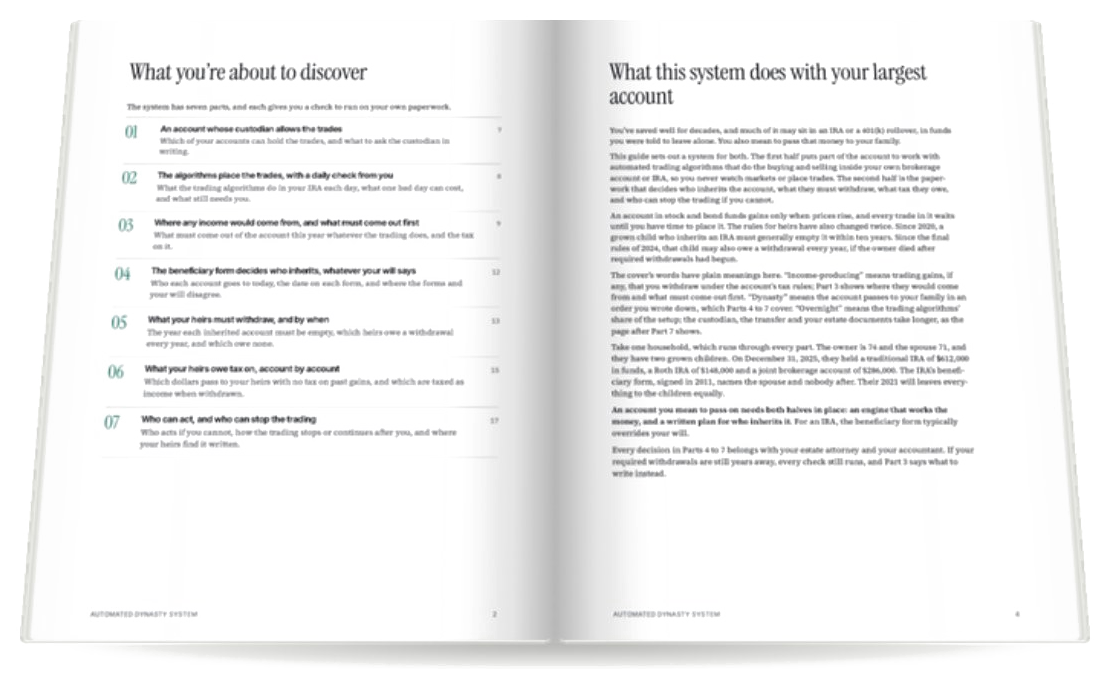 Two inside pages of the guide