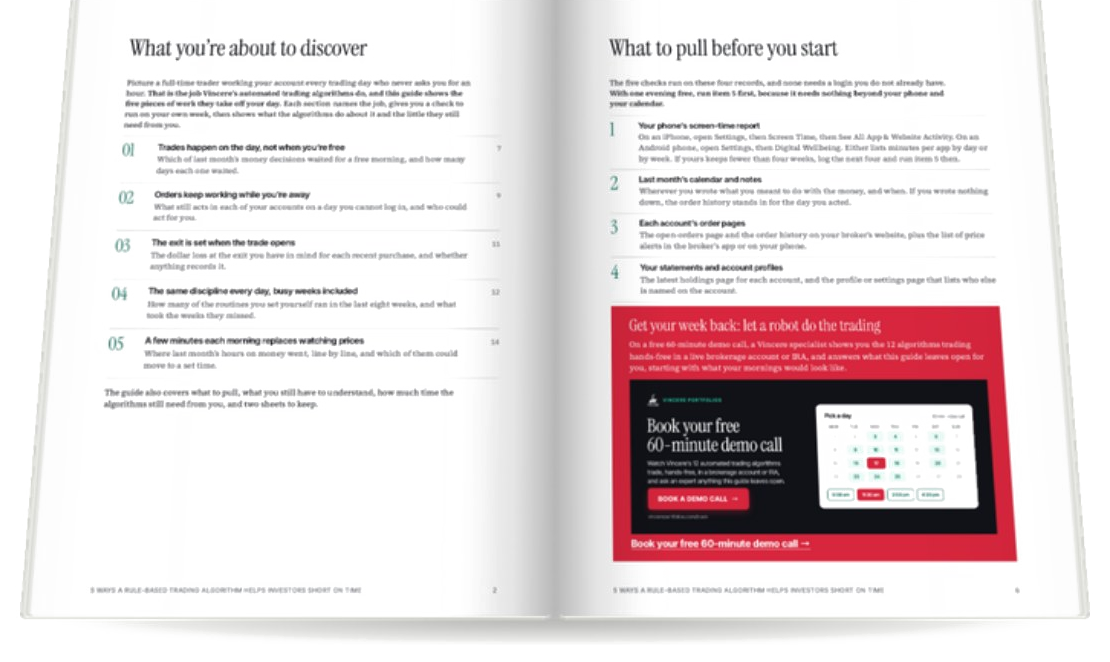 Two inside pages of the guide