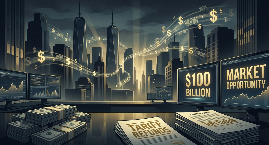 A shadowy $100 billion market has emerged where hedge funds and Wall Street firms are buying up the rights to tariff refunds from cash-strapped importers following the Supreme Court's decision.