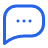 Blue speech bubble with three horizontal dots representing a chat or message.