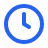 Blue clock icon showing 3 o'clock.