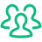 Icon of three stylized people representing a team or group.