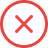 Red circle with a red cross inside symbolizing an error or cancellation.