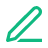 Green pencil icon tilted diagonally, representing writing or editing.