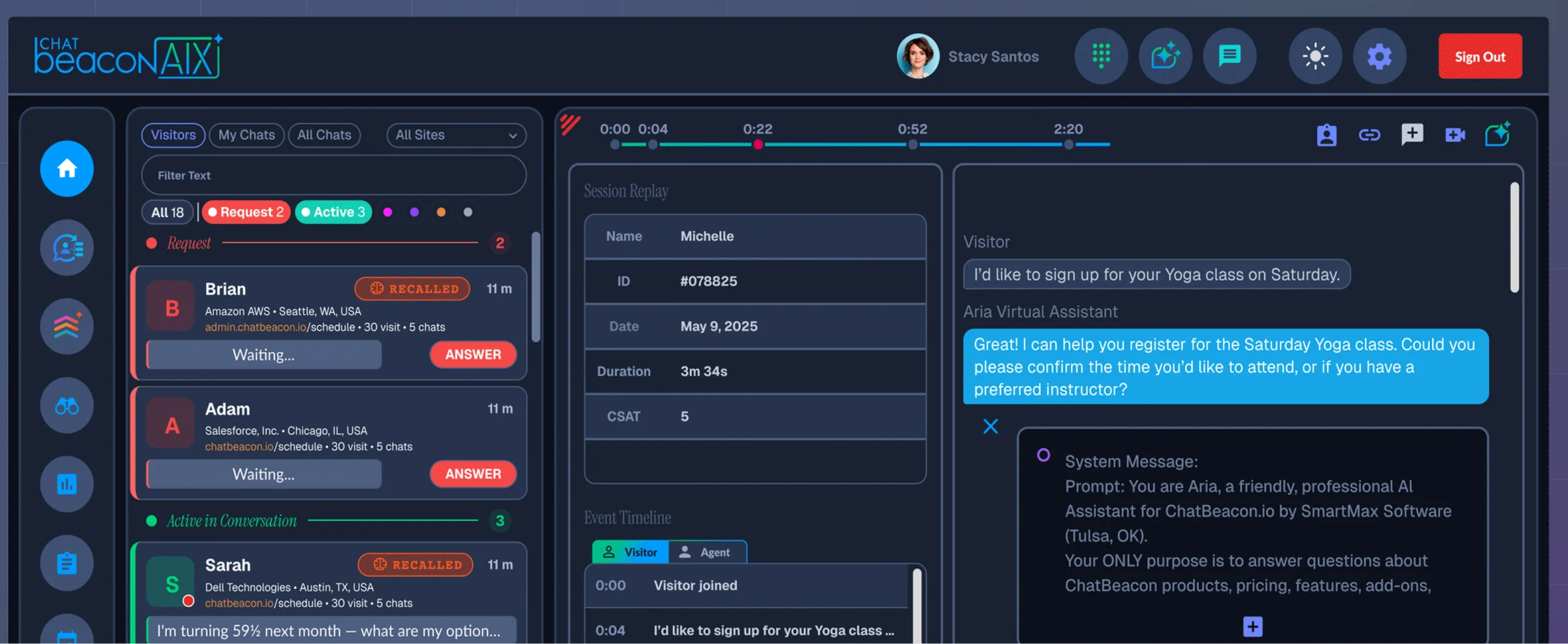 ChatBeacon AIX Operator Workspace running on a self-hosted deployment