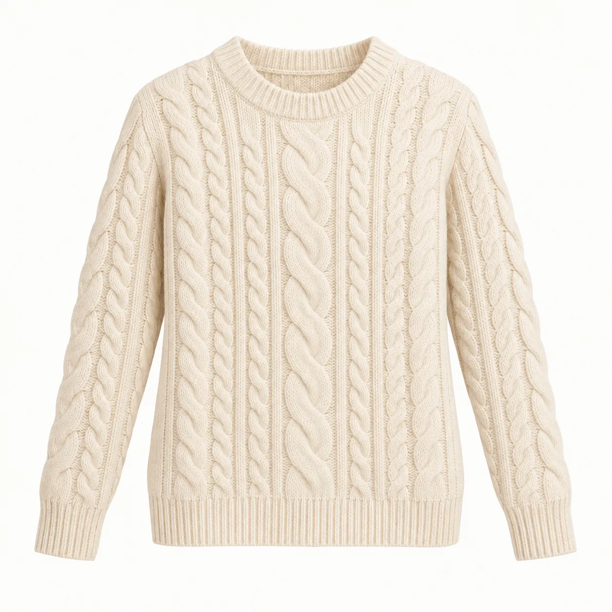 Cream cable-knit sweater