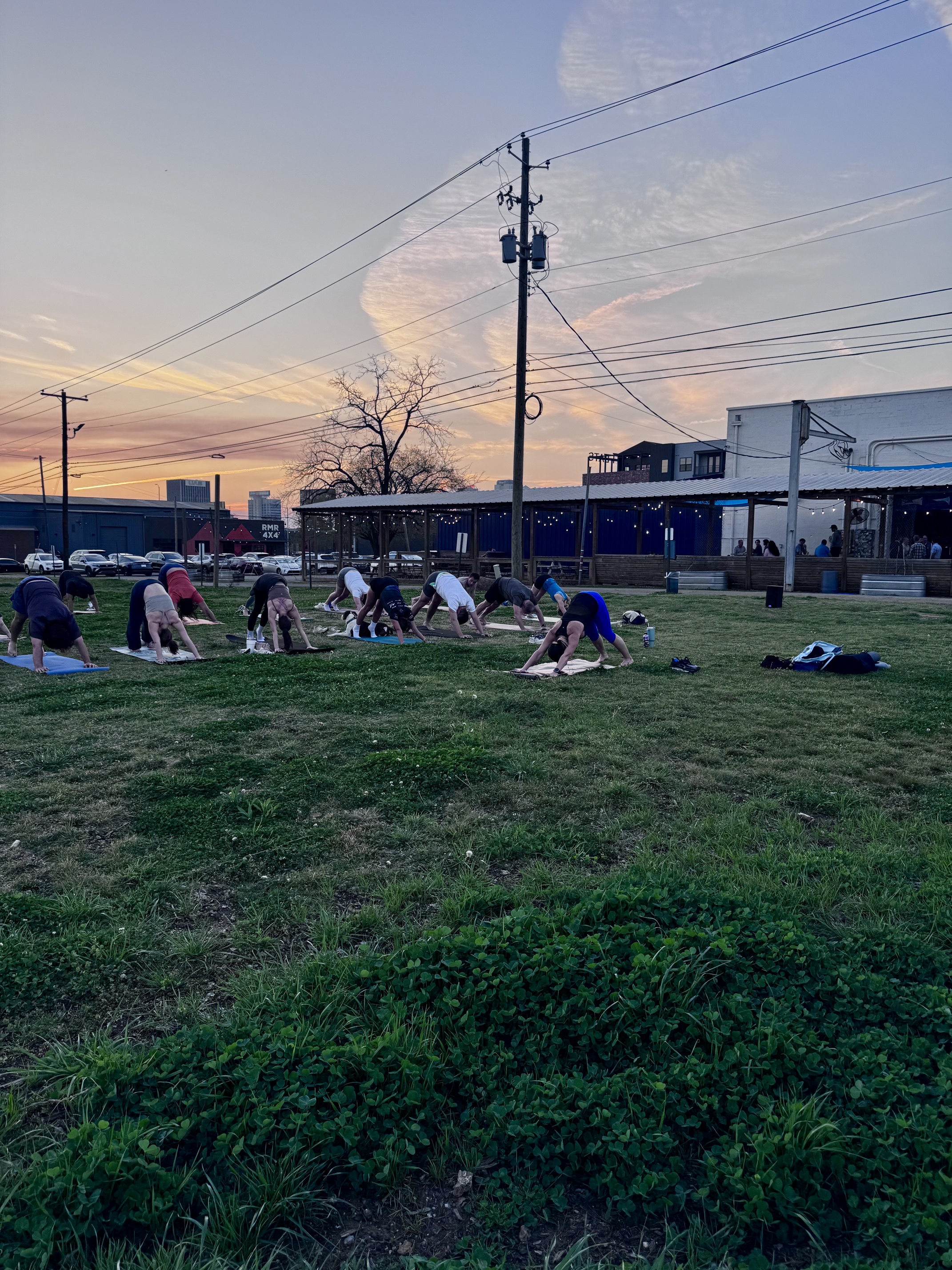 Yoga on the lawn at TrimTab Brewing Company