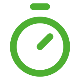 Icône chronomètre symbolisant 50 % de temps libéré