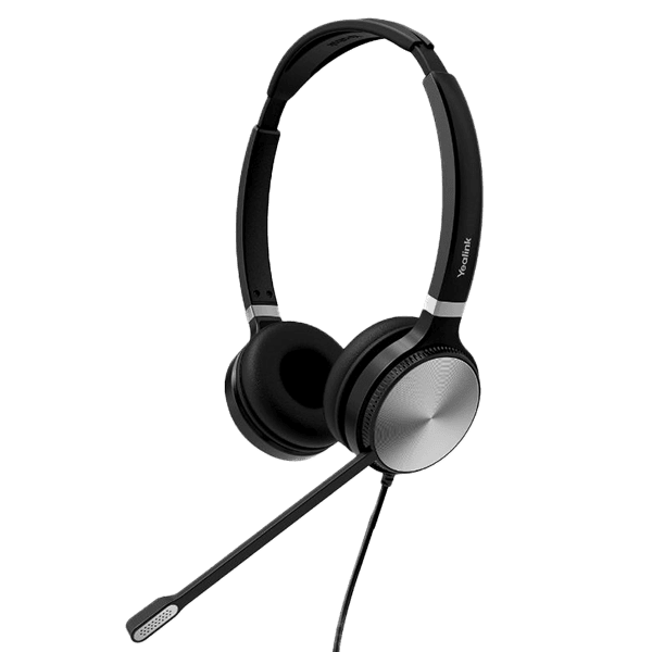 Yealink UH36 dual-ear USB wired headset with passive noise cancellation for office use