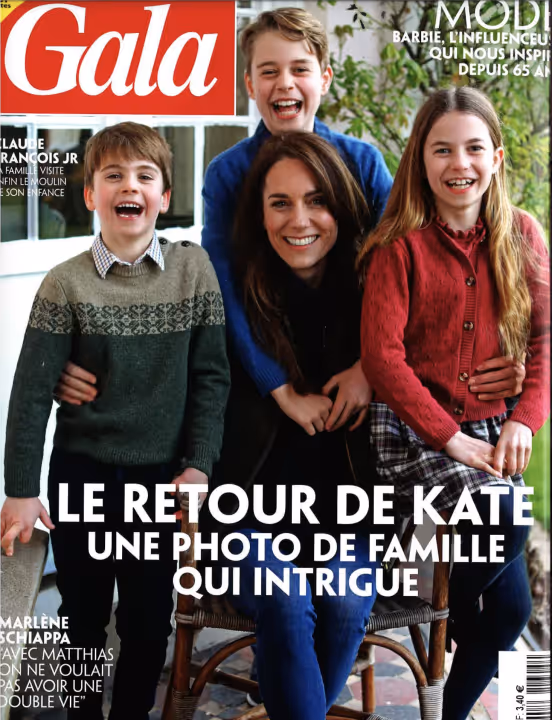 Couverture du magazine Gala traitant de l'actualité de la famille royale et de personnalités françaises.