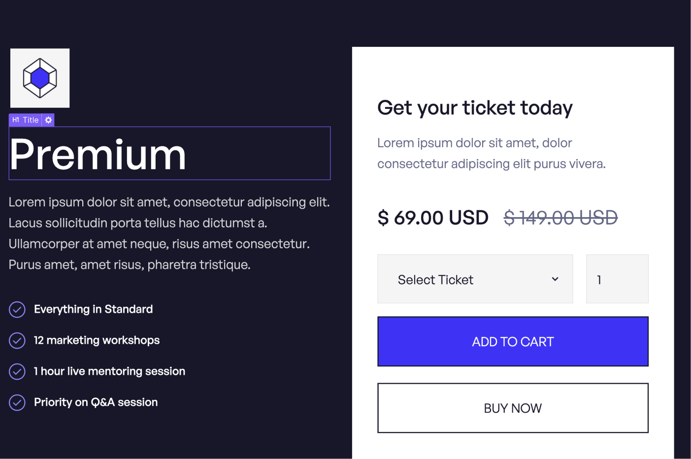 eCommerce Page - Conference X Webflow Template