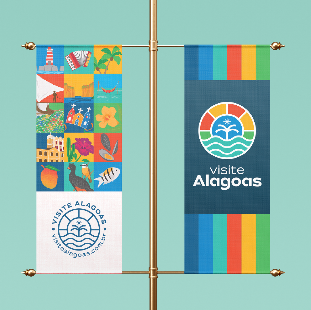 Logotipo e identidade visual do programa Visite Alagoas da Associação Brasileira da Indústria de Hotéis de Alagoas