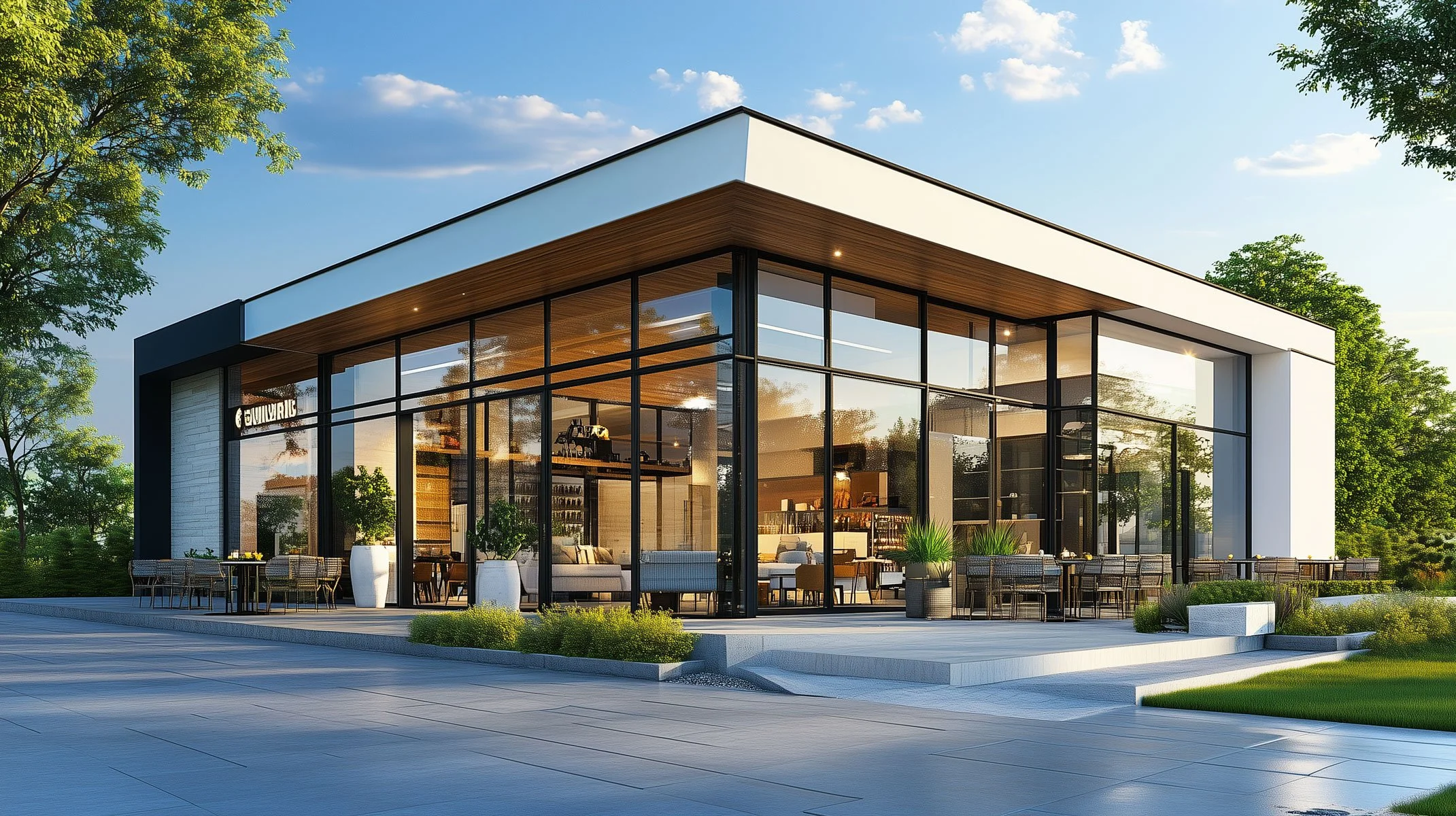 Modern commercial building with glass and steel facade requiring structural engineer design in California