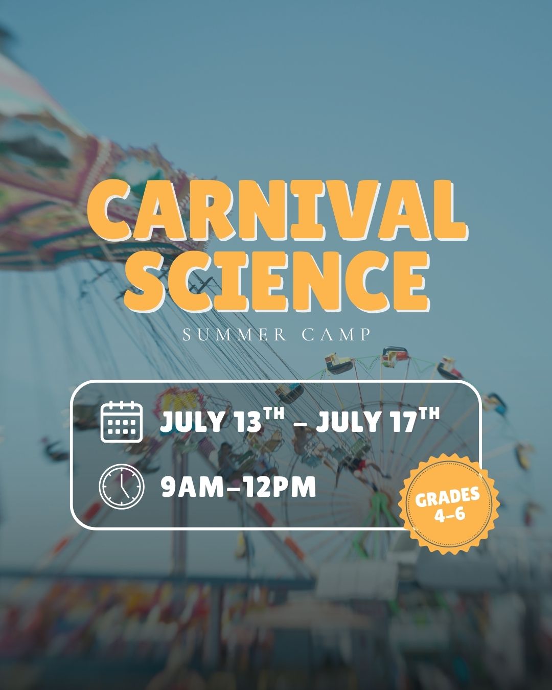 STEAM Center carnival ride model with straws, beads, strings, and pom-poms on a wooden base.
