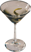 Vintage martini glass with drink