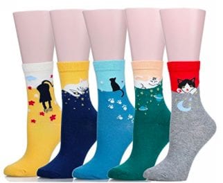 Mannequin feet wearing cat socks