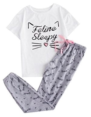 'Feline Sleepy' cat pajama set