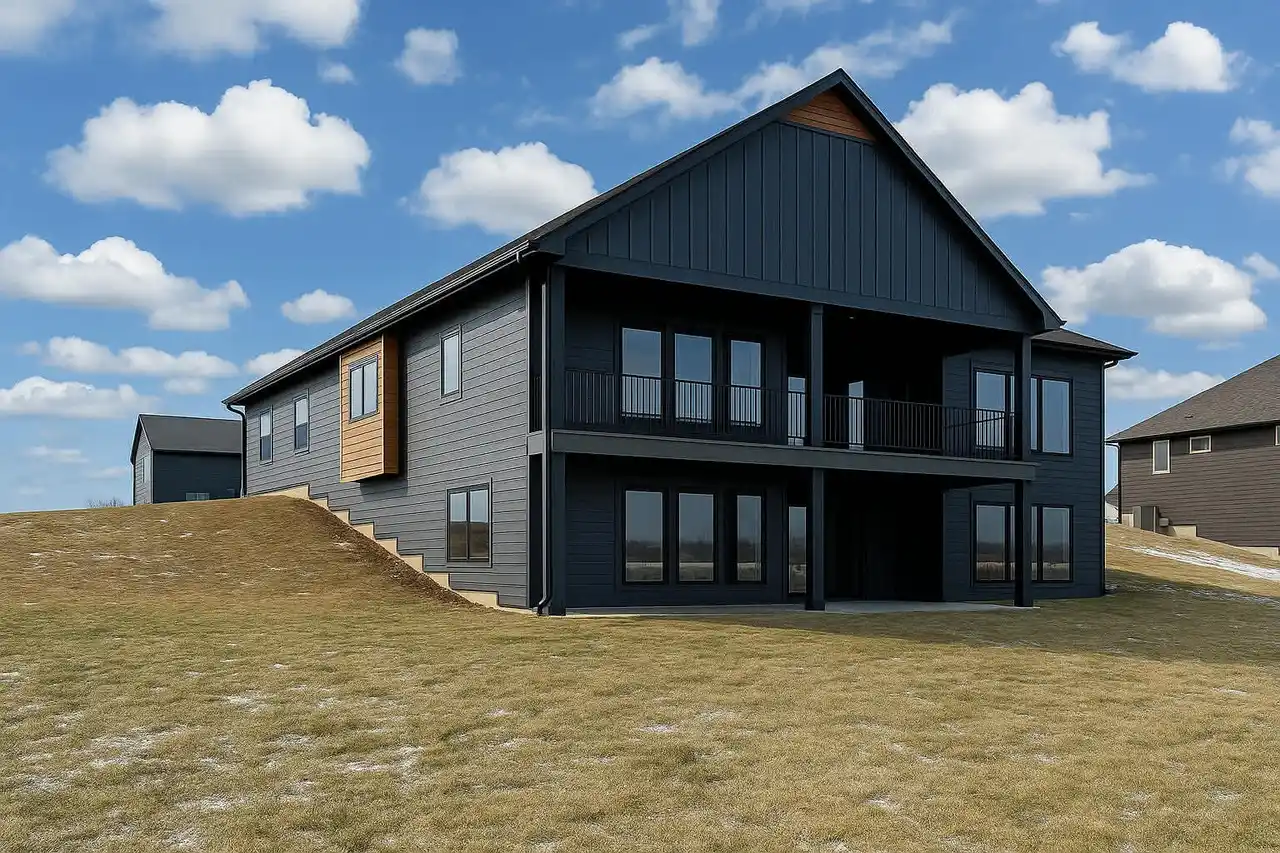 image of completed building project (for a construction company)