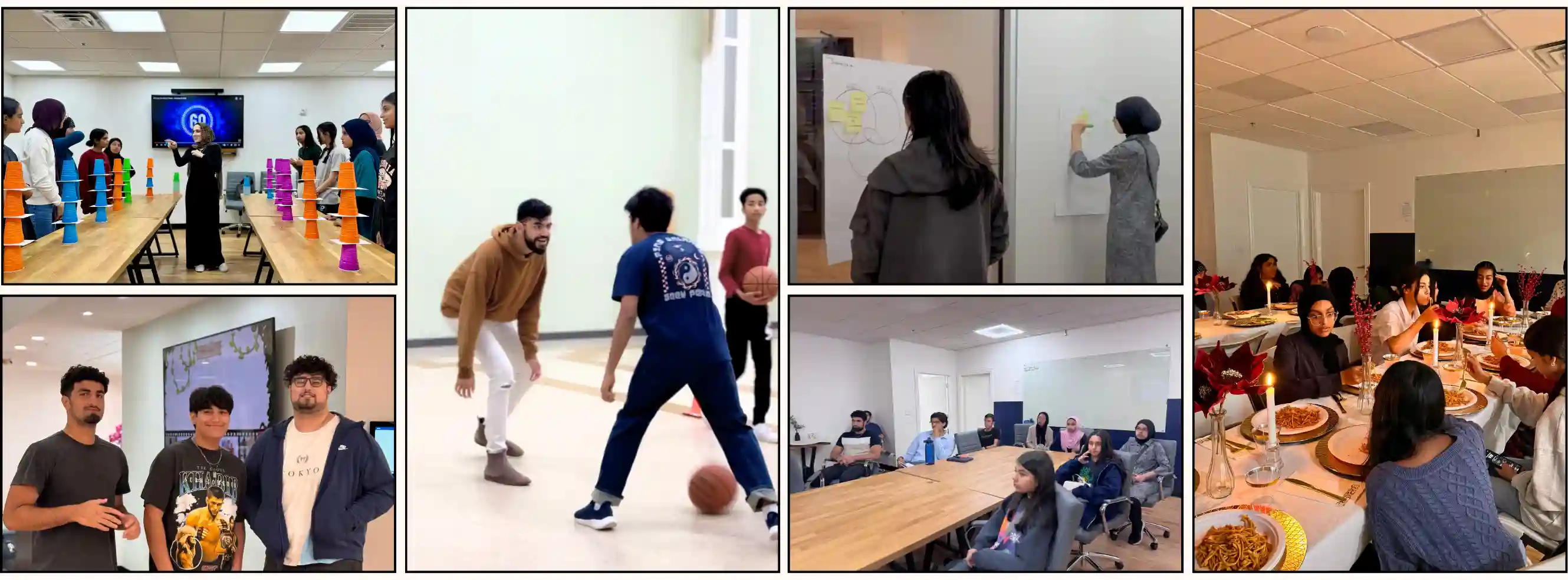 photo collage of after school program activities including sports and group shots