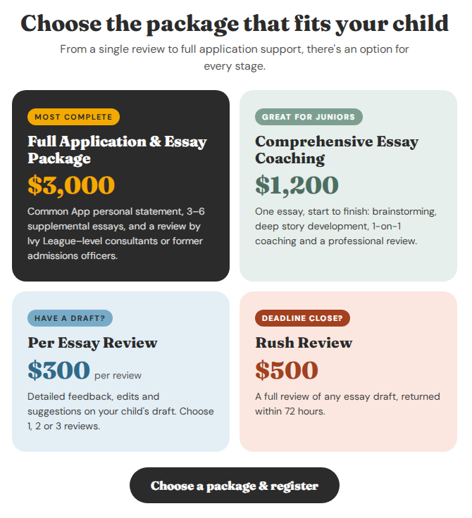 GEM College Essay & Appliation Pricing
