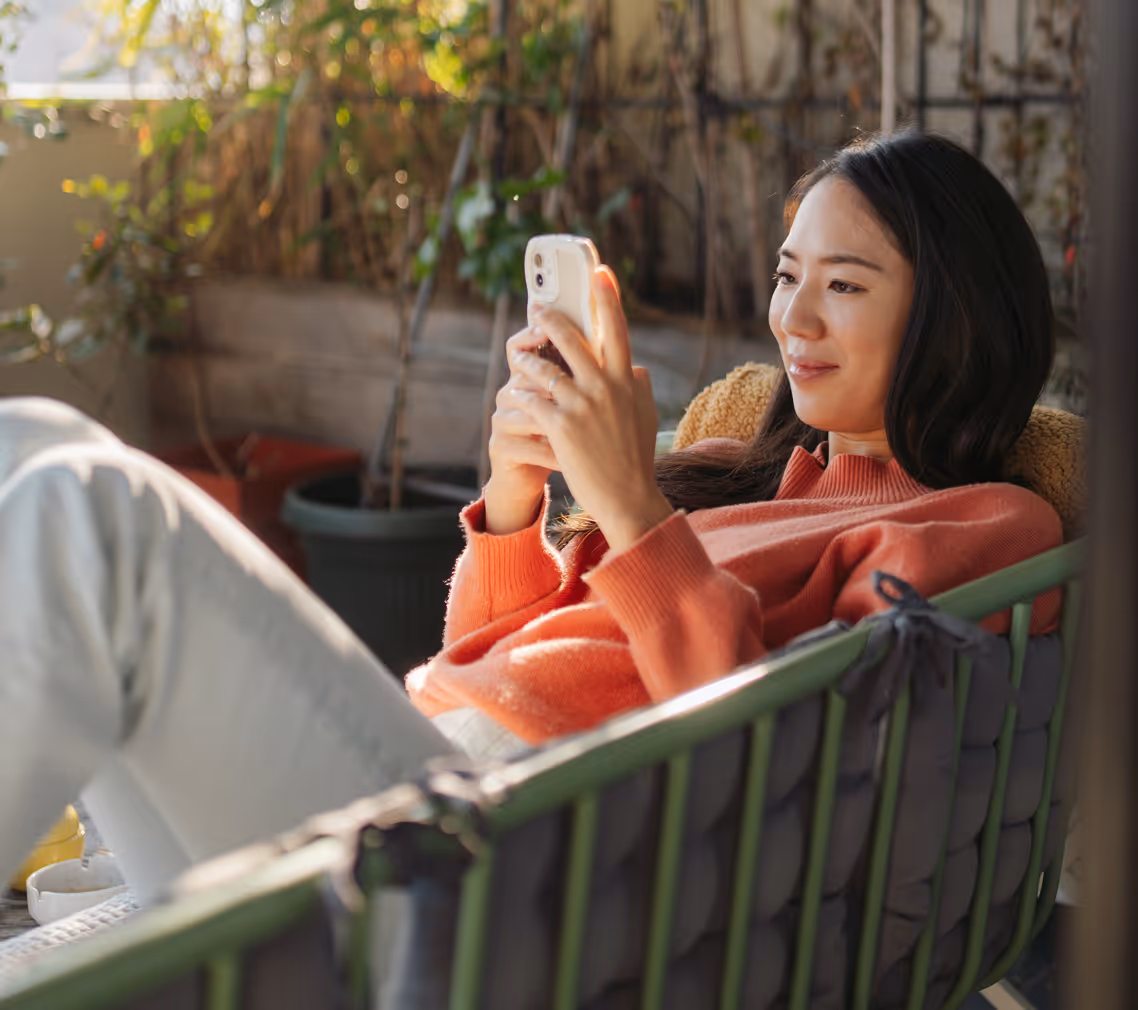Patient on their mobile phone