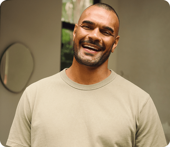 Happy person smiling