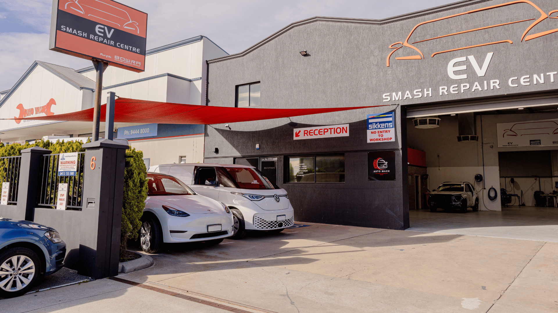 Hybrid vehicle undergoing smash repair at EV Hybrid Smash, Perth WA