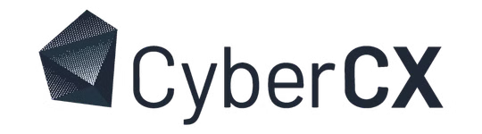 CyberCX company logo with stylized geometric icon on the left.