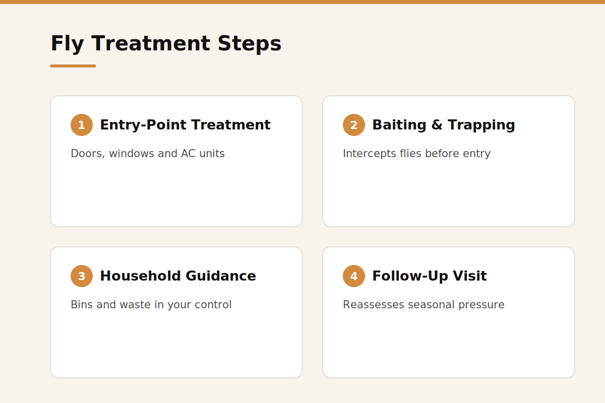 Fly treatment steps for Nad Al Sheba villas