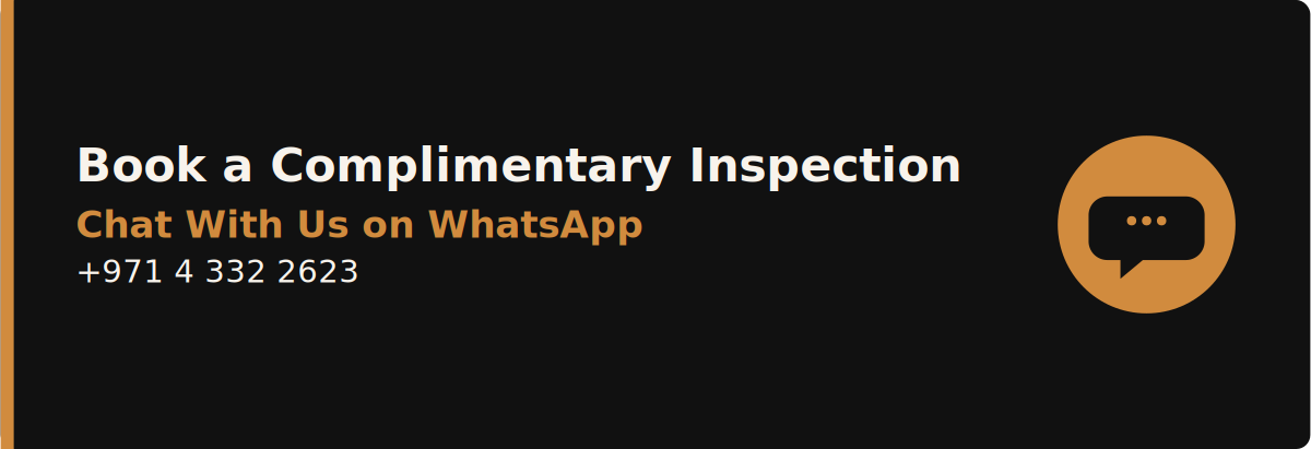 Book a complimentary inspection, chat with Santera on WhatsApp at +971 4 332 2623